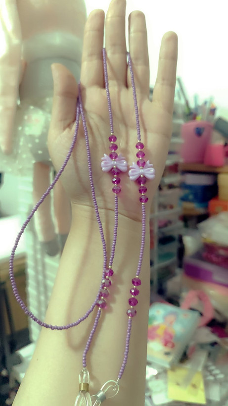 بند عینک پاپیون بنفش💜🎀