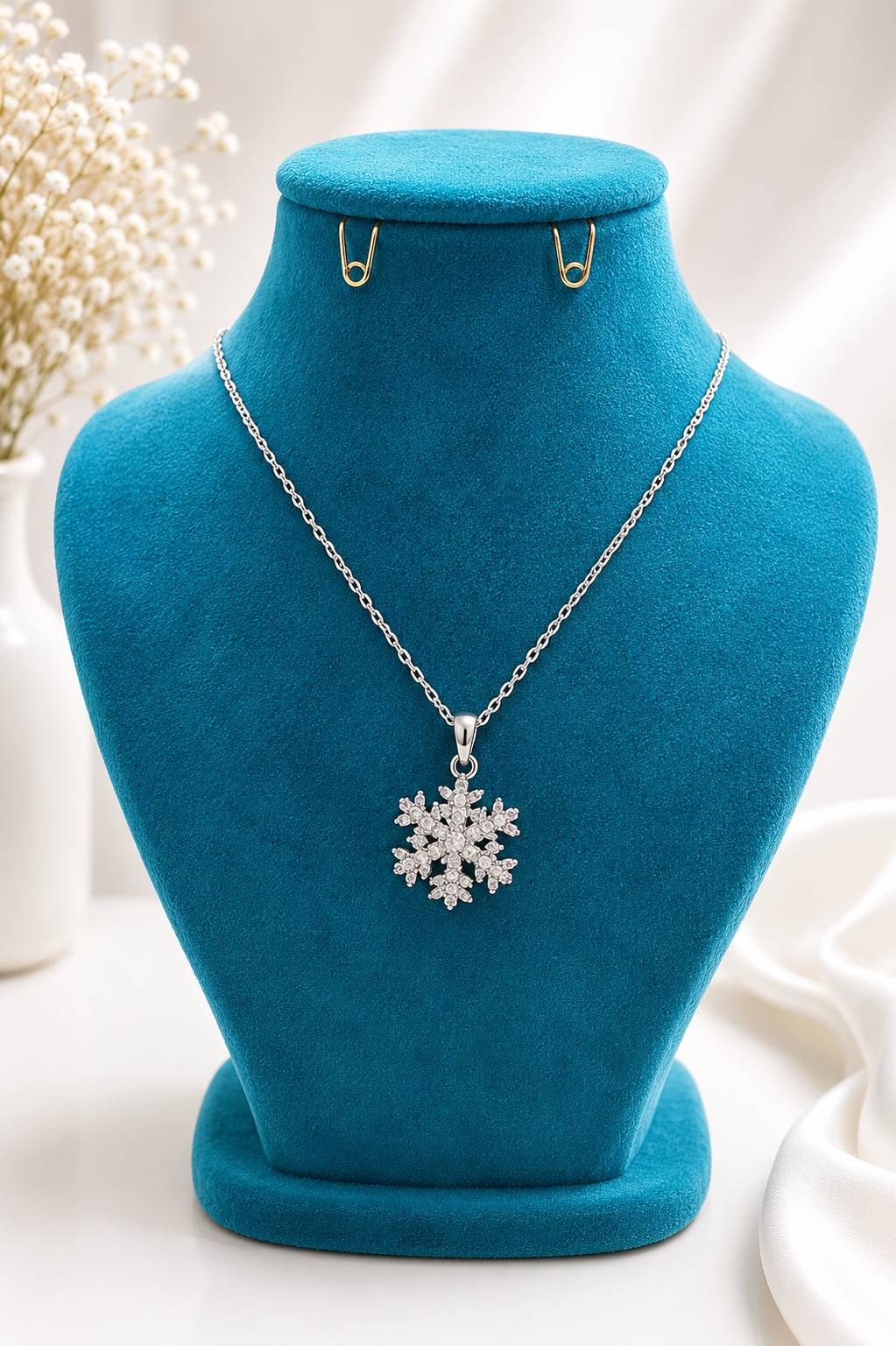 گردن بند برف با پلاک دورانی ❄️