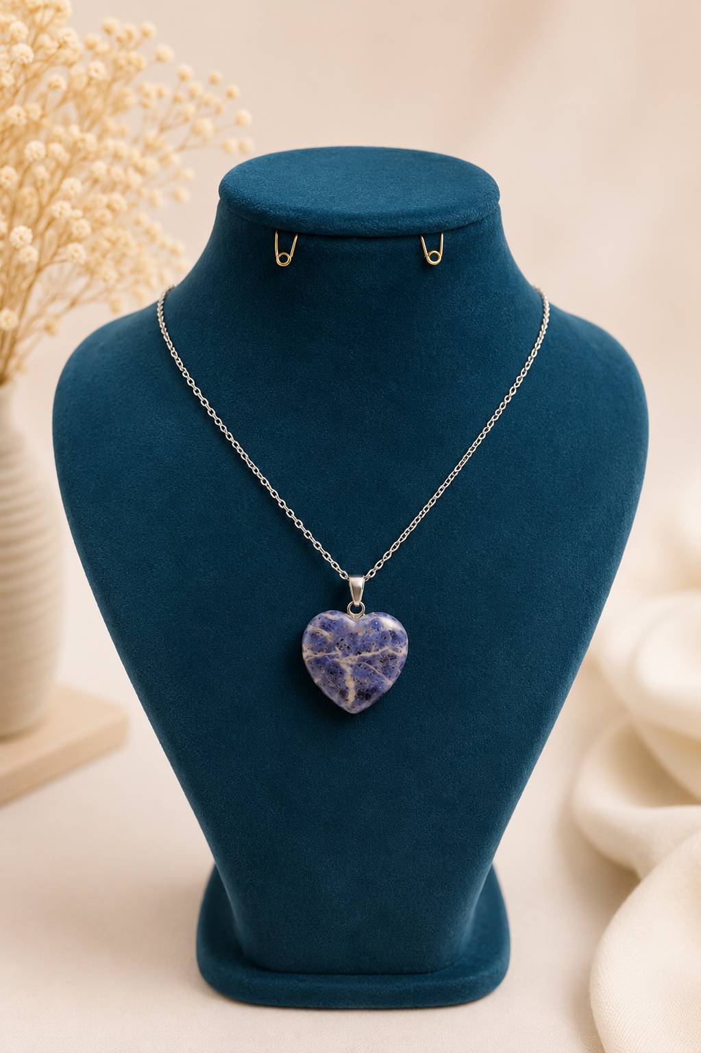 گردن بند با سنگ لاجورد افغان💙