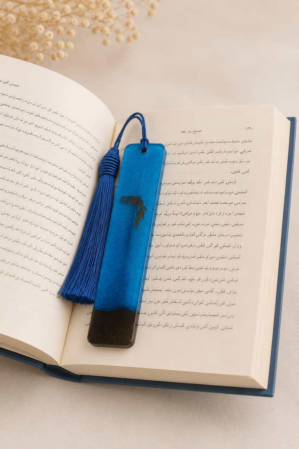 نشانگر کتاب رزینی آبی دریایی📚💙
