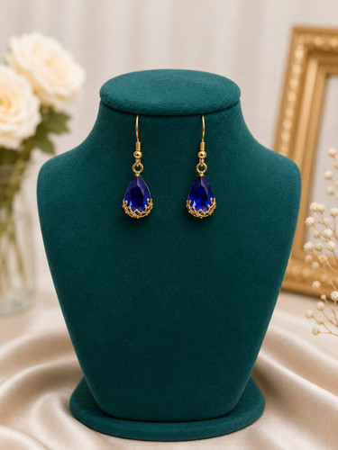 گوشواره کریستالی اشکی آبی 💙