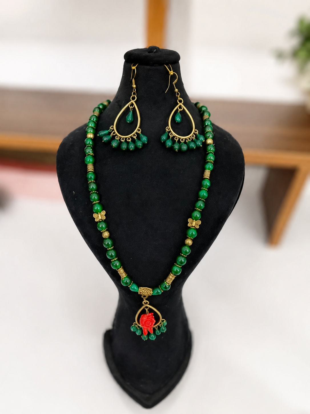 نیم ست سنگ عقیق سبز 💚
